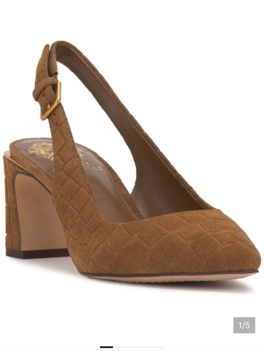 VINCE CAMUTO HAMDEN FAWN EMBOSSED CROC SUEDE SIZE 8.5 NIB